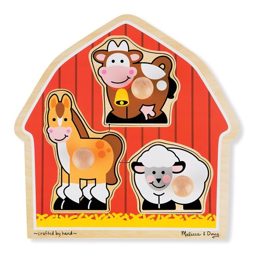 Melissa & Doug forme puzzle ferme animaux 3 pièces
