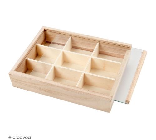 Creotime boîte de rangement avec 9 compartiments 17 cm