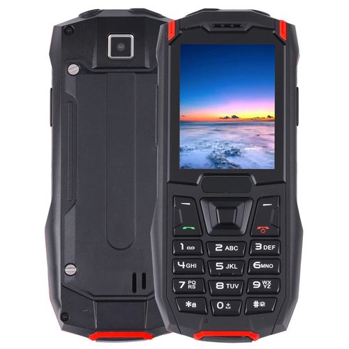 Téléphone Incassable Étanche Antichoc Écran 2.4 Pouces Batterie 2500mAh Dual SIM Rouge YONIS