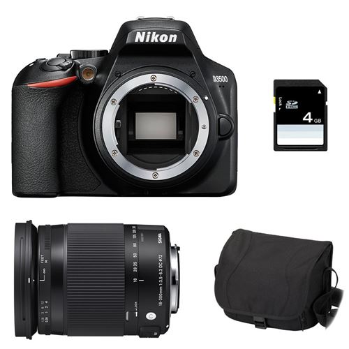 NIKON d3500 + sigma 18-300 os hsm contemporary + sac + sd 4go