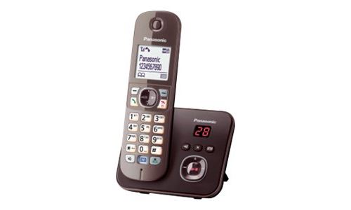 Panasonic KX-TG6821 - Téléphone sans fil - système de répondeur avec ID d appelant - DECT - Marron mocca