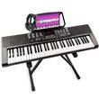 MAX KB4 - Clavier électronique pour débutant avec casque audio et stand, Piano numérique 61 touches, 2 haut-parleurs