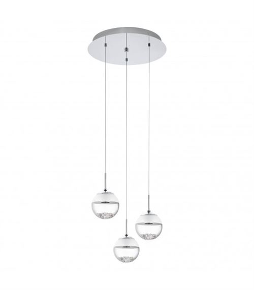Suspension MONTEFIO 1 3 ampoules chrome Diamètre 40 Cm