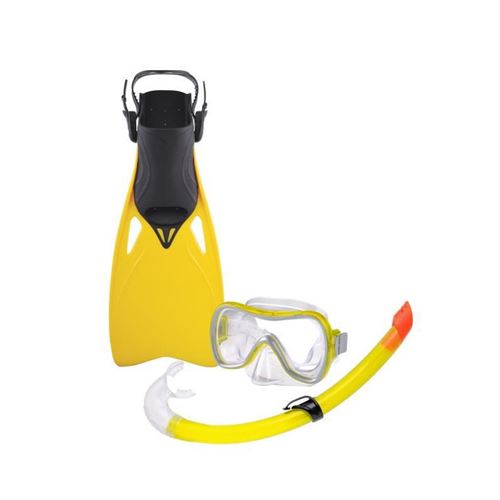 BEUCHAT Ensemble Palmes + Masque + Tuba Reg avec sac filet - Bleu ou jaune