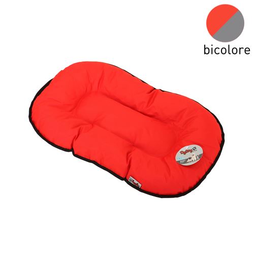 coussin flocon 69cm bicolore rouge/gris