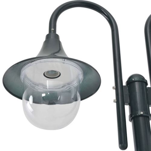VidaXL Lampadair d jardin 3 bras 230 cm Vrt foncé/Noir Aluminium au millur prix