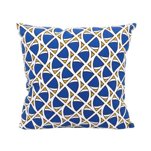 Coussin déco 100% coton imprimé DJIBOUTI 45x45cm - Jaune