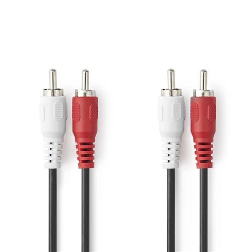 Non Communiqué Noir Câble Audio Stéréo 2X Rca Mâles - 2X Rca Mâles 2,0 M