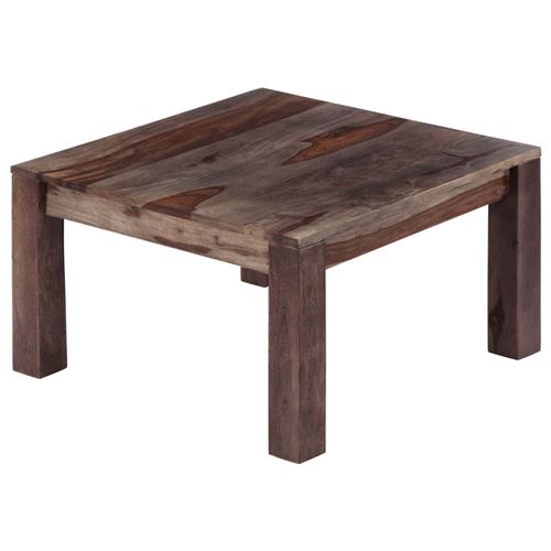 vidaXL Table basse Gris 60 x 60 x 35 cm Bois de Sesham massif