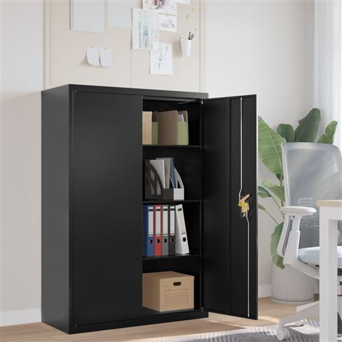 vidaXL Classeur noir 90x40x140 cm acier
