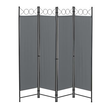 Paravent De Confidentialité à 4 Panneaux Séparateur De Pièce Design