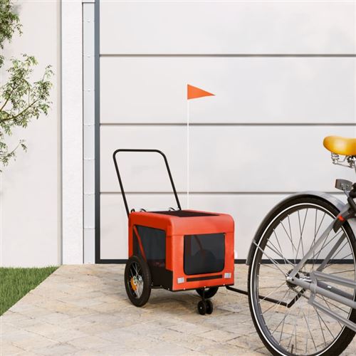Meilleurs prix pour vidaXL Remorque Vélo Animal - Orange et Noir