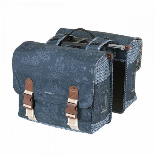 double sacoche basil bohème mik - 35 litres - bleu