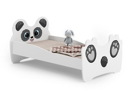 Non Communiqué Gris Lit Simple Enfant Panda - 160X80cm - Avec Matelas