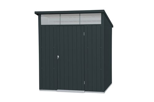 Abri de Jardin Duramax Modern 6x5 Anthracite en Acier Galvanis&eacute;