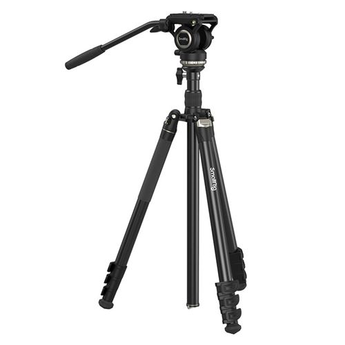 Kit de trípode de vídeo SmallRig CT210, monopié de trípode para cámara de vídeo de 75" con +/-15 °   Cabezal de líquido de base niveladora para DSLR, videocámara -4475