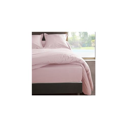 Drap housse p&eacute;tale en percale de coton 80 fils 180 x 200 x 30 cm