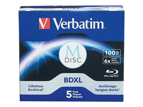 Verbatim M-Disc - 5 x M-DISC BDXL - 100 Go 6x - boîtier CD