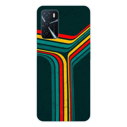 Coque en silicone imprimée compatible Oppo A16 Retro lines