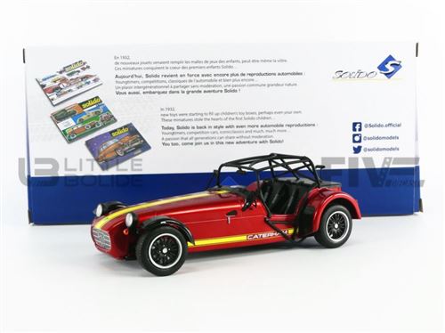 Voiture Miniature de Collection SOLIDO 1-18 - CATERHAM Seven 275 Academy - 2014 - Red / Yellow - 1801804
