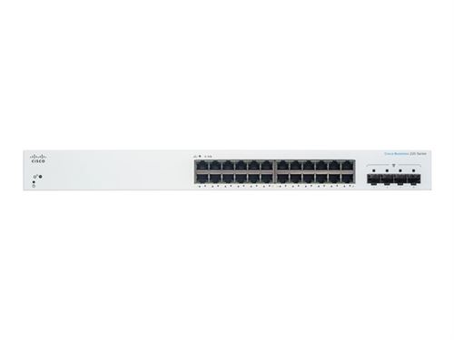 Cisco Business 220 Series Cbs220-24T-4G - Commutateur - Intelligent - 24 X 10/100/1000 + 4 X Gigabit Sfp (Liaison Montante) - Montable Sur Rack