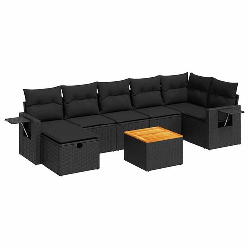 Non Communiqué Noir Salon De Jardin Modulable Vidaxl Resine 8 Pieces X 62 X 69 8 Personnes