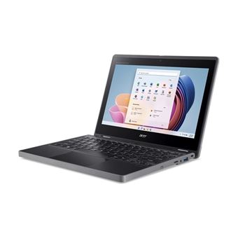 Acer TravelMate B3 Spin 11 TMB311RN-33 - Conception inclinable - Intel N-series - N200 / jusqu'à 3.7 GHz - Win 11 Home - UHD Graphics - 8 Go RAM - 256 Go SSD - 11.6" IPS écran tactile 1920 x 1080 (Full HD) - Wi-Fi 6E - schiste noir - clavier : Suisse Al