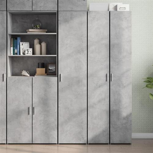 Non Communiqué Gris Vidaxl Buffet Haut Béton 40X42,5X185 Cm Bois D'ingénierie, Buffet, Armoire De Rangement, Panneau Latéral, Armoire, 3281402