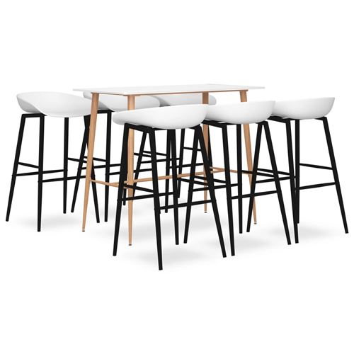Ensemble de bar 7 pcs Blanc - Vidaxl