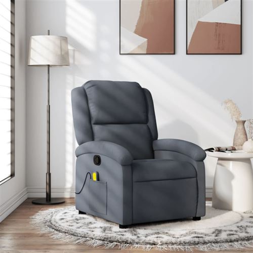 Non Communiqué Gris Fauteuil De Massage Inclinable Foncé Velours