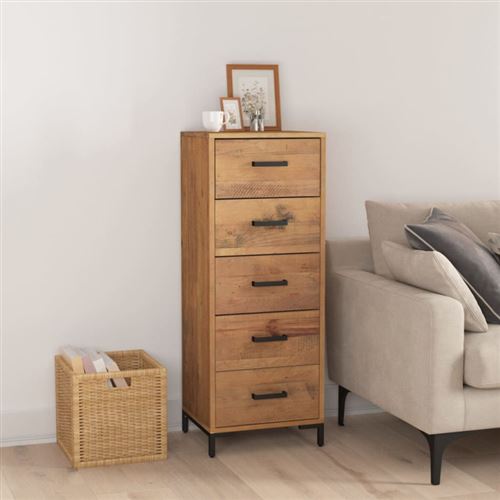 vidaXL Commode 42x35x110 cm Bois de pin massif