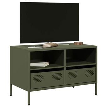 vidaXL Meuble TV vert olive 68x39x43,5 cm acier laminé à froid 851320 - 1