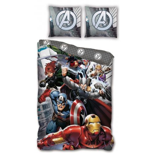 The Avengers - Parure de lit Enfant Iron Man et Captain America - Housse de Couette 140x200 cm Taie 63x63 cm