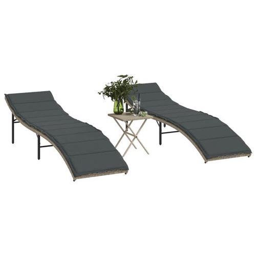 VidaXL - Sonnenliege poly-rattan, One Size, Grau
