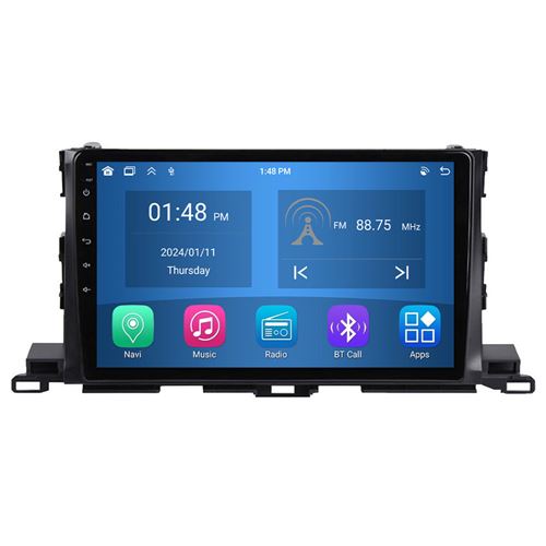 Autoradio RoverOne® Bluetooth CarPlay Android Auto Navigation 4Go RAM 64Go ROM pour Toyota Highlander 3 XU50 2013-2018