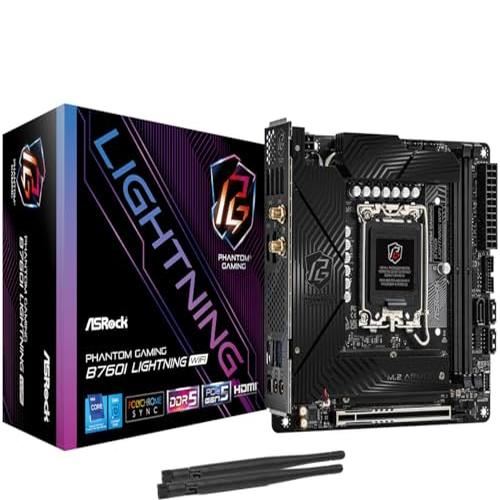 ASROCK Carte Mère B760I Phantom Gaming Lightning WiFi DDR5 (Intel LGA 1700) Mini ITX