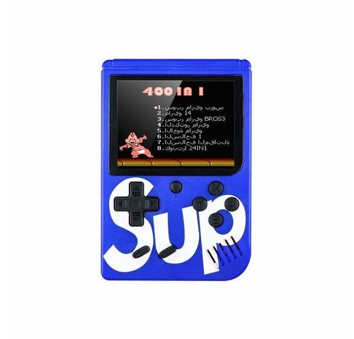 Mini console rétro portable OEM (400 jeux) avec écran 3, câble TV et télécommande supplémentaire - Bleu