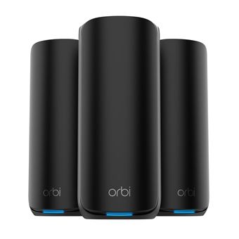 NETGEAR Orbi 870 Series RBE873 - Système Wi-Fi - (routeur, 2 rallonges) - jusqu'à 9000 pieds carrés - maillage 10GbE, 2.5GbE, Wi-Fi 7 Multi-Bande - 1
