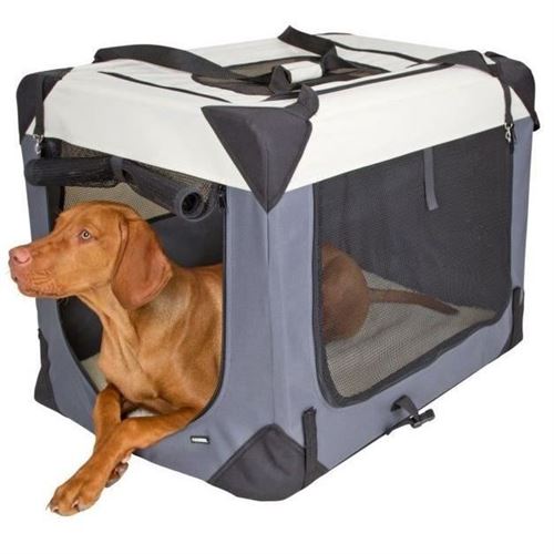 Kerbl Pet Transportbox Journey aus Stoff Grau/Beige