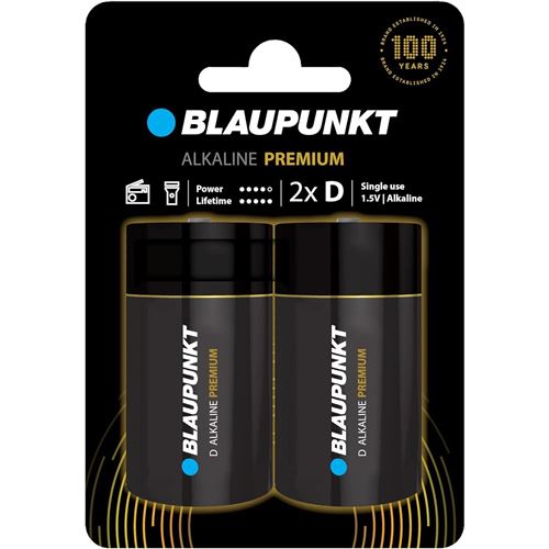 BLAUPUNKT piles D alcalines PREMIUM, paquet de 2