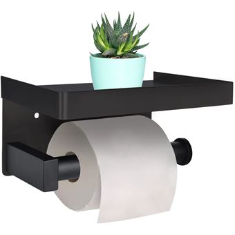 Blanc) Porte-Papier Toilette sans Perçage en Aluminium, Porte-Rouleau avec  étagères Spacieuses, Support de Papier