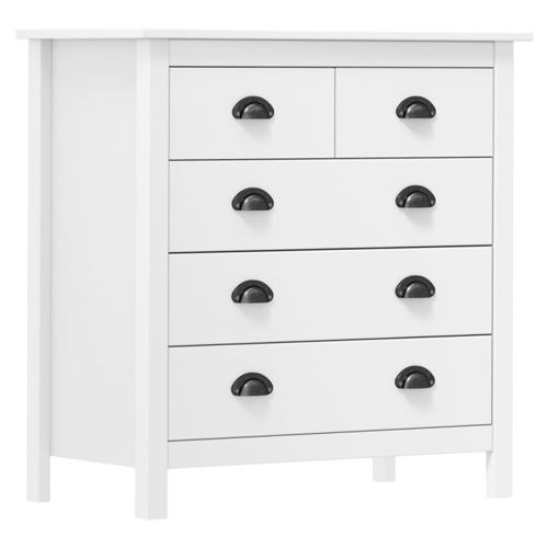 VIDAXL - Buffet - Hill - Bois de pin - Blanc - 79x40x80 cm - Image 2