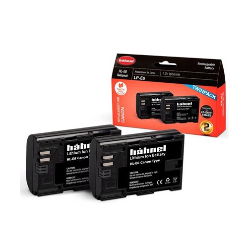 Hähnel Fototechnik HL-E6, 2er Batterie pour appareil photo Remplace laccu dorigine LP-E6 7.2 V 1650 mAh