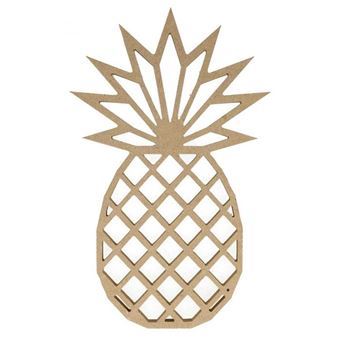 Silhouette en bois MDF origami - Ananas 25 cm - 1