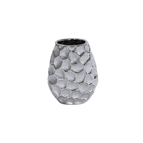 Table Passion - Vase Boule Martel - Céramique - 16 cm - Argent - Image 2