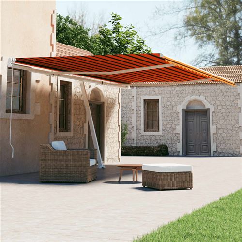 vidaXL Auvent automatique sur pied 600x300 cm Orange/marron