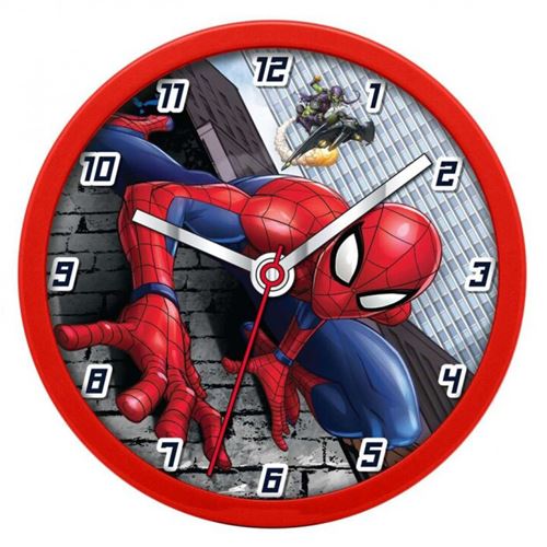 Non Communiqué Rouge Kids Licensing - Horloge Mural Spiderman - 25 Cm