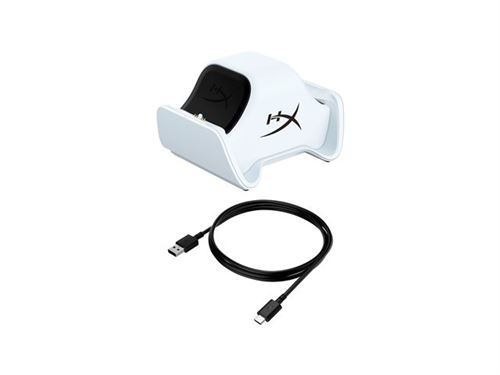HyperX ChargePlay Duo - Station de charge - 2 connecteurs de sortie (connecteur pour contrôleur PS5) - blanc - pour OMEN 25L by HP; Pavilion 27; Pavil