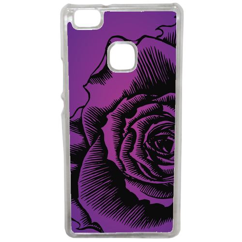 Coque Fleur Fond Fond Mauve Compatible Huawei Mate 9 Lite Transparent