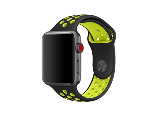 Bracelet Inkasus sport silicone noir pour Apple Watch version 42mm